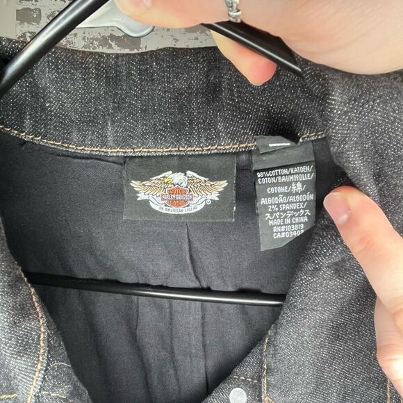 Harley-Davidson Black Jean Jacket - Picture 9 of 11